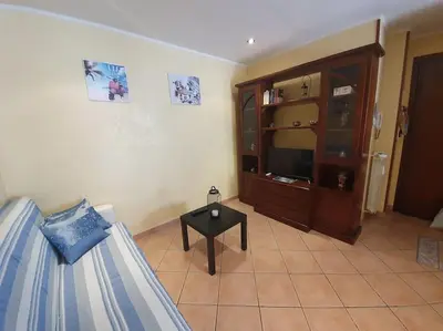 a living room with a couch and a tv at A 2 passi dal cuore di Roma in Rome