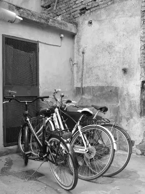 two bikes are parked next to a building at Casa Pesa 2 rooms 2 baths Rome center in Rome