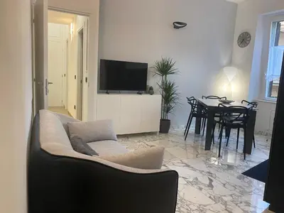a kitchen with a sink and a counter top at Leonard Vatican House in Rome
