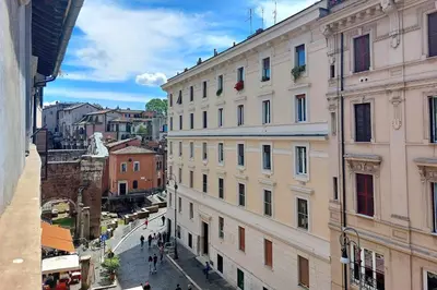 a view of a city street from a building at Ottavia Terrace in Rome