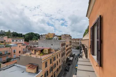 an aerial view of a city with buildings at Colosseum Loft - ZENO 12 in Rome