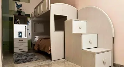 a bedroom with a bunk bed with a white bunk bed frame at Sina Rent Room in Rome