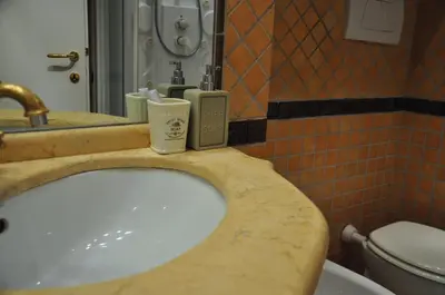 a bathroom with a sink and a toilet at The Avalon in Rome