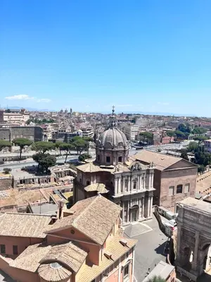 a view of a city from the top of a building at Shabby Roman Studio- ai fori Imperiali in Rome