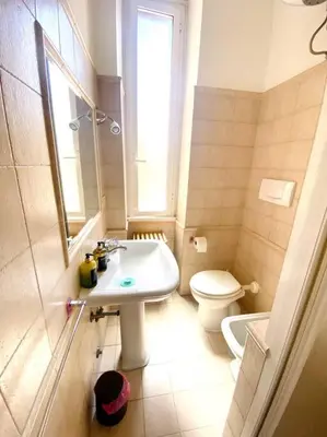 a bathroom with a sink and a toilet at Crisalide Apartment in Rome
