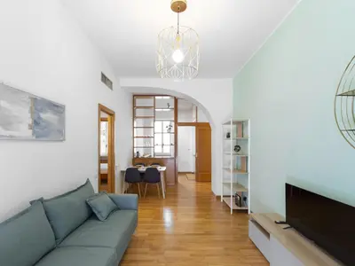 a living room with a couch and a table at (Piazza di spagna)Rome Apartment in Rome