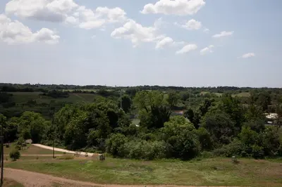 a view from the top of a hill with trees and a road at Domus Cordara - Splendido appartamento nel verde in Rome
