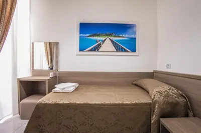 a hotel room with a bed in a room at Hotel Orbis in Rome
