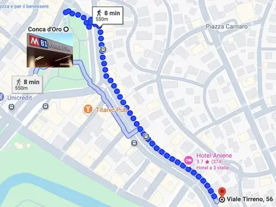 a map of the proposed improvements to the cottes canal at Viale Tirreno - Appartamento con Patio in Rome
