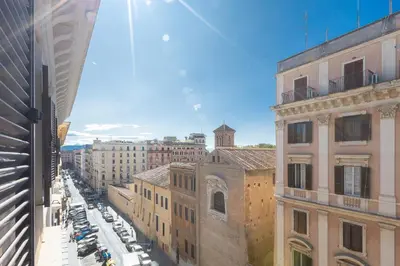 a view from a window of a city street at Principe Amedeo By Rental in Rome in Rome