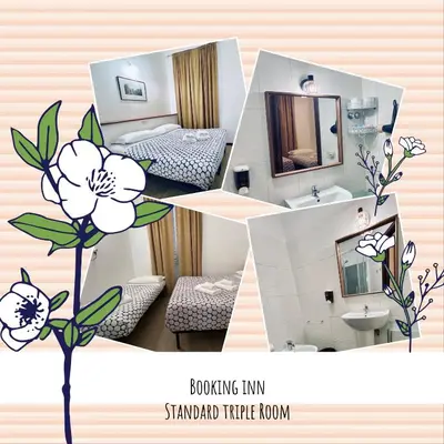 a collage of photos of a hotel room at Booking Inn Settembre 95 in Rome
