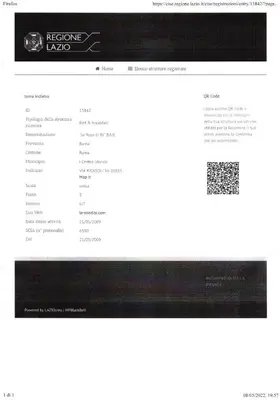 a page of the restore lab website with a screenshot of the homepage at Le Rose di Bi in Rome