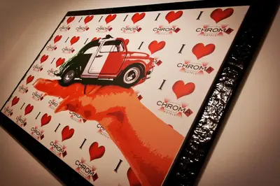 a picture of a car with hearts on it at Chroma Italy - Chroma Apt Campo de' Fiori in Rome