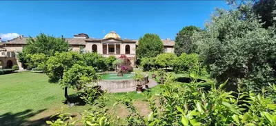 an aerial view of a mansion with a garden at Borgo Ripa Urban Travel in Rome