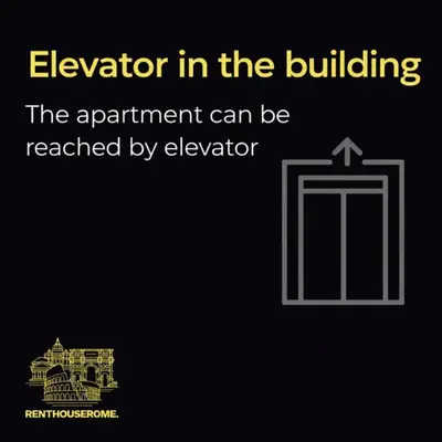a poster of an elevator in the building at Bright Apartment near Vatican City by RHR in Rome