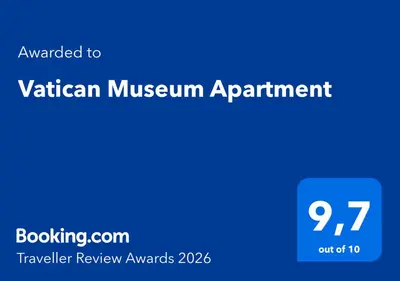 a blue sign with the words vaughan museum apartment at Vatican Museum Apartment in Rome