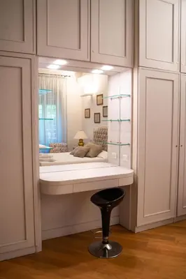 a bedroom with a bed in a mirror at Villa Terme di Caracalla with private Swimming Pool in Rome