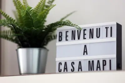 a shelf with a potted plant on top of it at Casa Mapi in Rome