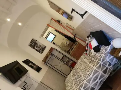 an overhead view of a living room with a room at Trastevere Home Gallery in Rome