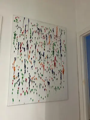a painting of a group of people on a wall at 2 Bedroom Flat at just 4 tube stops from Coliseum in Rome