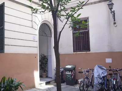 a group of bikes parked next to a building at Apartment Testaccio Piramide by Interhome in Rome