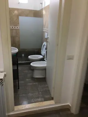 a small bathroom with a toilet and a sink at casa di lella ai musei vaticani in Rome