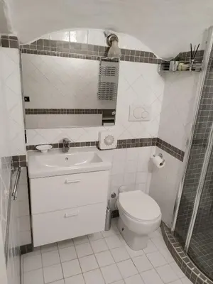 a small bathroom with a toilet and a sink at Casa Bertani in Rome