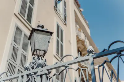 a street light on the side of a building at Valentine's Dream in Rome