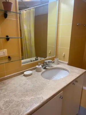 a bathroom with a sink and a mirror at Casa vacanze al 315 a San Giovanni in Rome