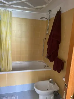 a bathroom with a tub and a toilet at Casa vacanze al 315 a San Giovanni in Rome