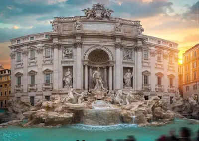a large building with a fountain in front of it at Trevi Little Palace #2 in Rome