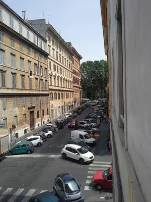 a view of a city street with parked cars at Central Lodge Hotel in Rome