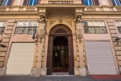 an entrance to a building with two garage doors at TLV Navona in Rome
