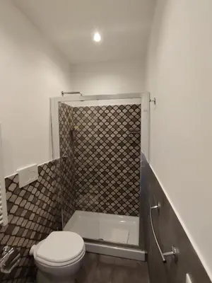 a bathroom with a toilet and a shower at TLV Navona in Rome