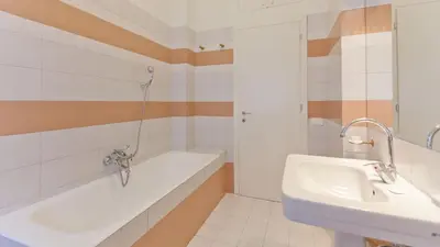 a bathroom with a sink and a bath tub at Circo Massimo Apartment 2 in Rome