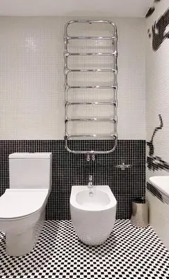 a black and white bathroom with a toilet and a sink at Loft 133 - Central and Luxury Loft in Rome in Rome