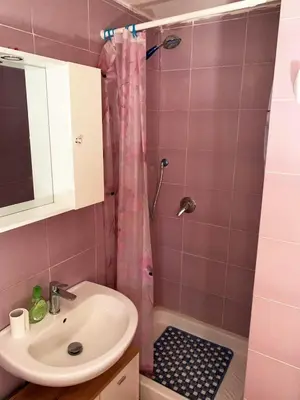 a bathroom with a sink and a shower at Villa Elena in Rome