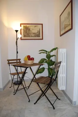 a table and a chair with a plant in a room at Residenza Flaminia in Rome