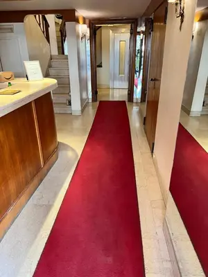 a red carpet in a hallway with a red floor at PARIOLI LUXURY SUITe II in Rome