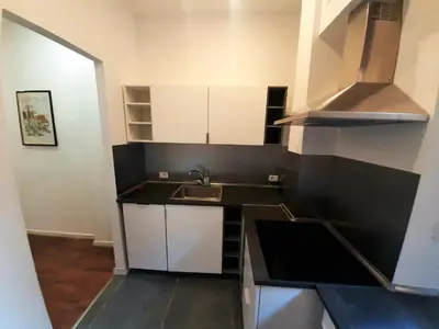 a small kitchen with a sink and a counter at Vaticano Ferrari Apartment in Rome