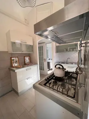 a kitchen with a stove with a pot on it at Casa Fiore in Rome