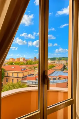 a window with a view of a city at Flaminio Luxury - GR HOME in Rome