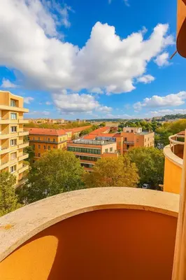 a view of a city from a balcony at Flaminio Luxury - GR HOME in Rome