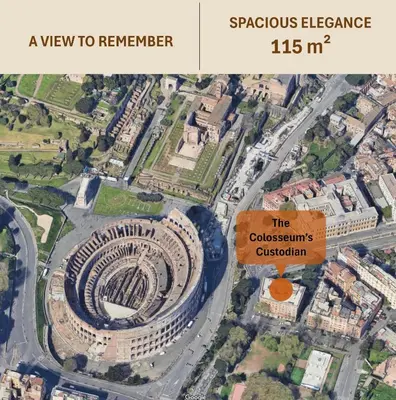 a view of the colosseum from a map at Colosseum's Custodian - Apartment 115 m2 in Rome