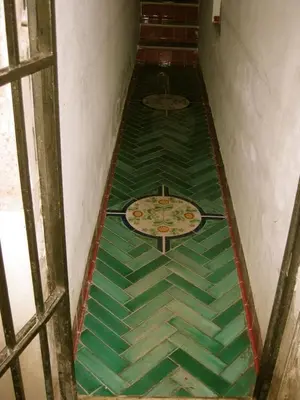 an overhead view of a hallway with a table on the floor at Casina Roma, 2 min to Piazza Navona in Rome