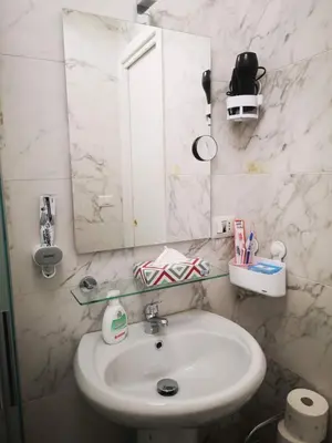 a bathroom with a sink and a mirror at stazione trastevere\u516c\u5bd3 in Rome