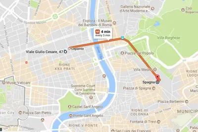 a map of the city of dublin with a red marker at Incantevole appartamento in pieno centro a Roma in Rome