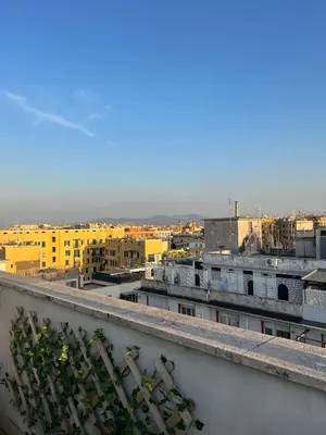 a view of a city from a balcony at Loft Panoramico San Giovanni in Rome