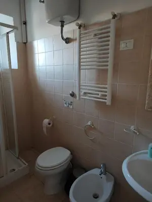 a bathroom with a toilet and a sink at Casa Particular Vintage in Rome