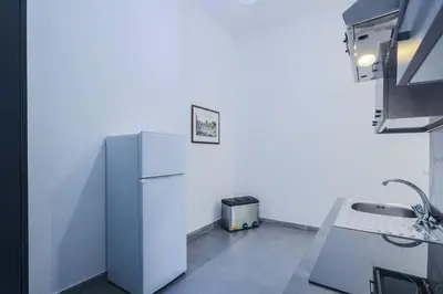 a white refrigerator in a kitchen with a sink at Casa Prefetti 46 B in Rome
